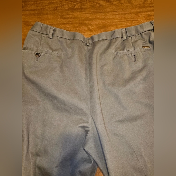 Men's Haggar Slacks Olive Khaki Green 42x34 Classic Fit Work To Weekend MJ1 - Picture 13 of 14